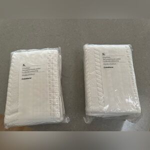 NWT Crate&Barrel White Quilted King Sham Set (2)
